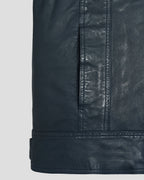 Lucas Bravo Emily In Paris Blue Leather Jacket