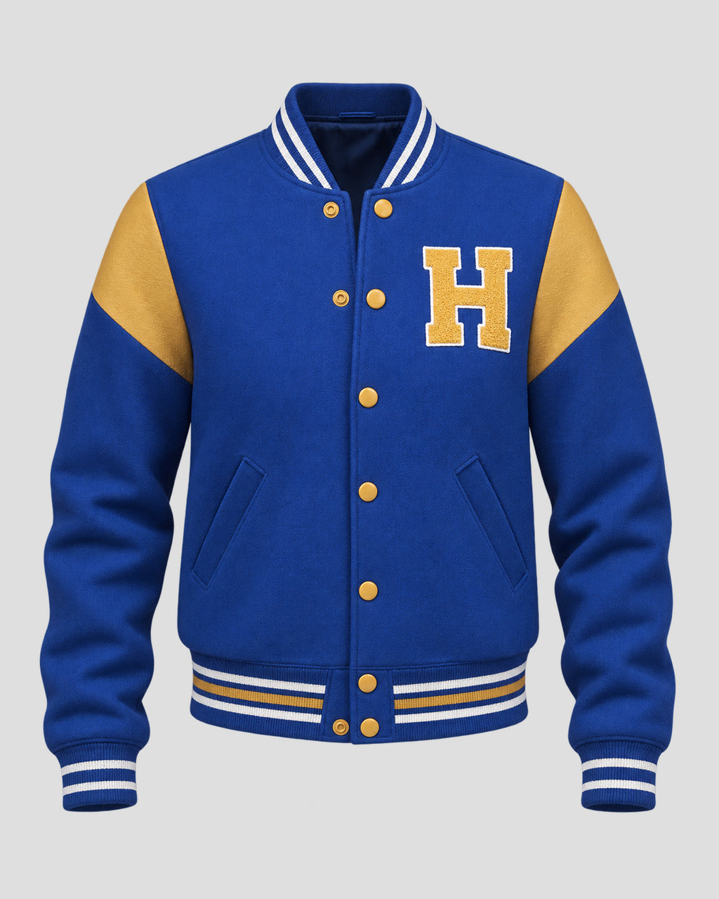 Lynda van der Klok Halloween Blue Varsity Bomber Jacket