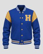 Lynda van der Klok Halloween Blue Varsity Bomber Jacket