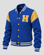 Lynda van der Klok Halloween Blue Varsity Bomber Jacket