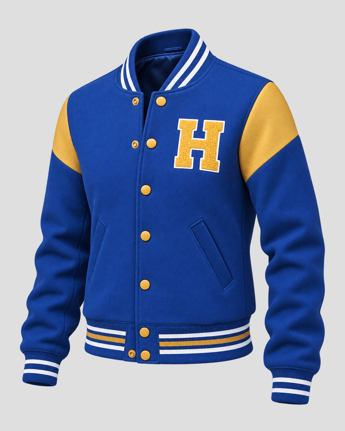 Lynda van der Klok Halloween Blue Varsity Bomber Jacket