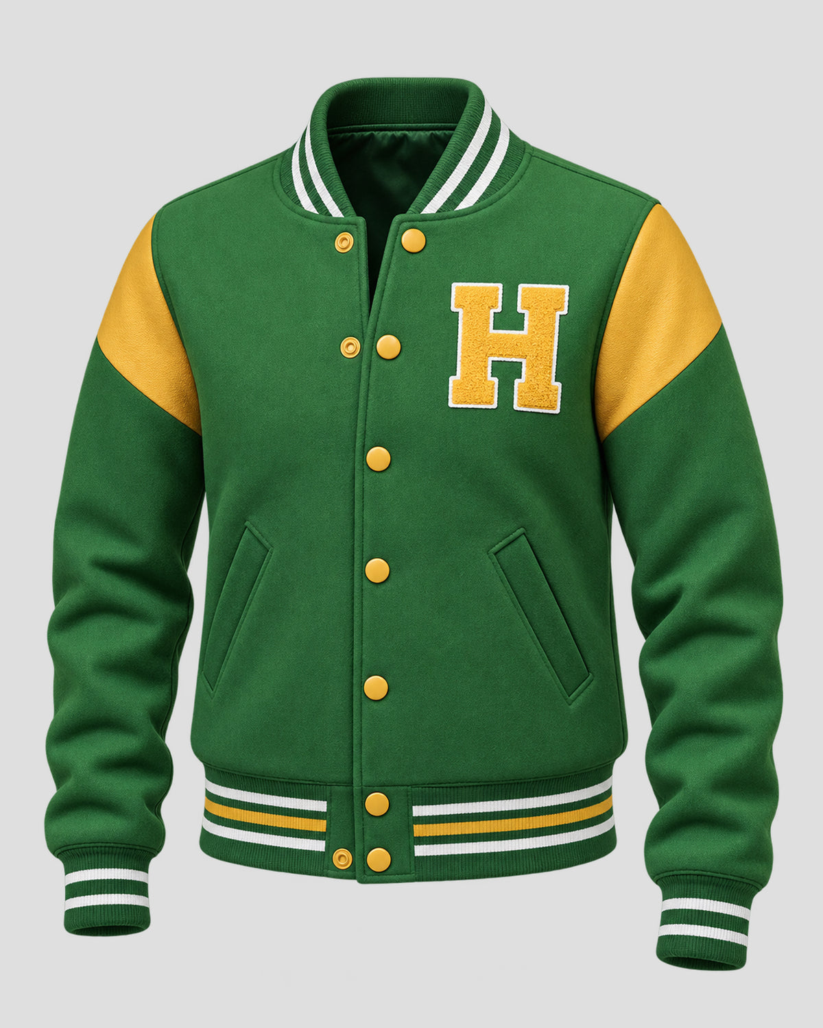 Lynda van der Klok Halloween Green Varsity Bomber Jacket