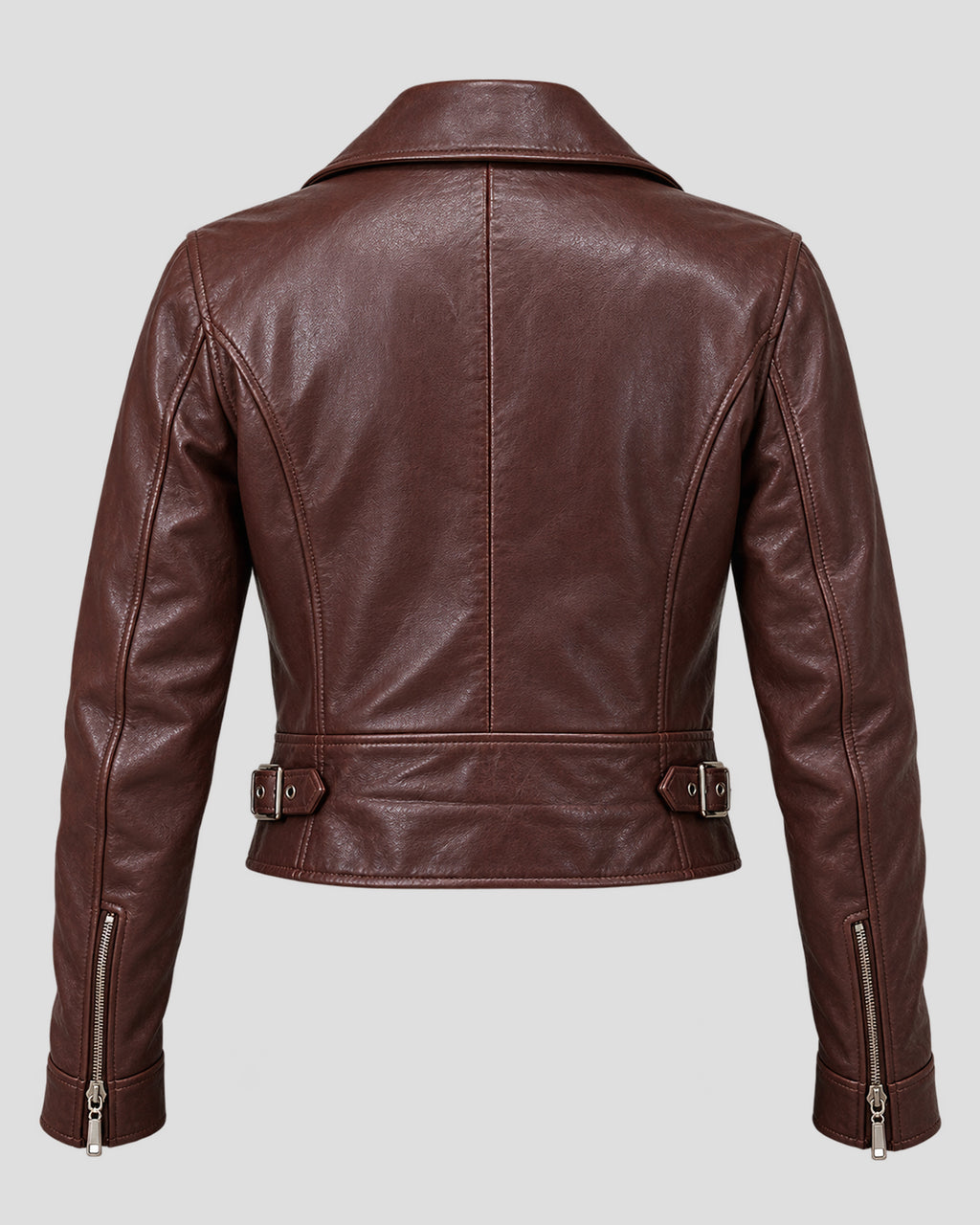 Marble Hall Murders Lesley Manville Brown Biker Leather Jacket