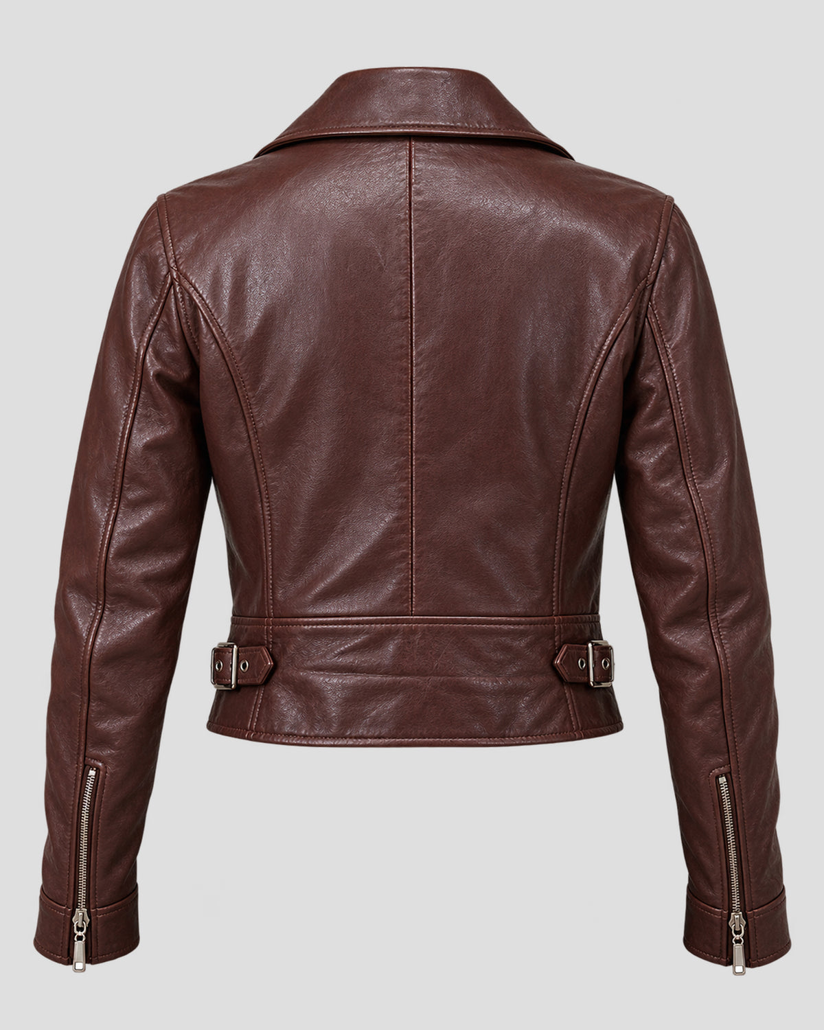 Marble Hall Murders Lesley Manville Brown Biker Leather Jacket