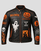 Men's Halloween Black Biker Leather Jacket
