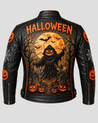 Men's Halloween Black Biker Leather Jacket