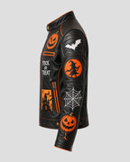 Men's Halloween Black Biker Leather Jacket