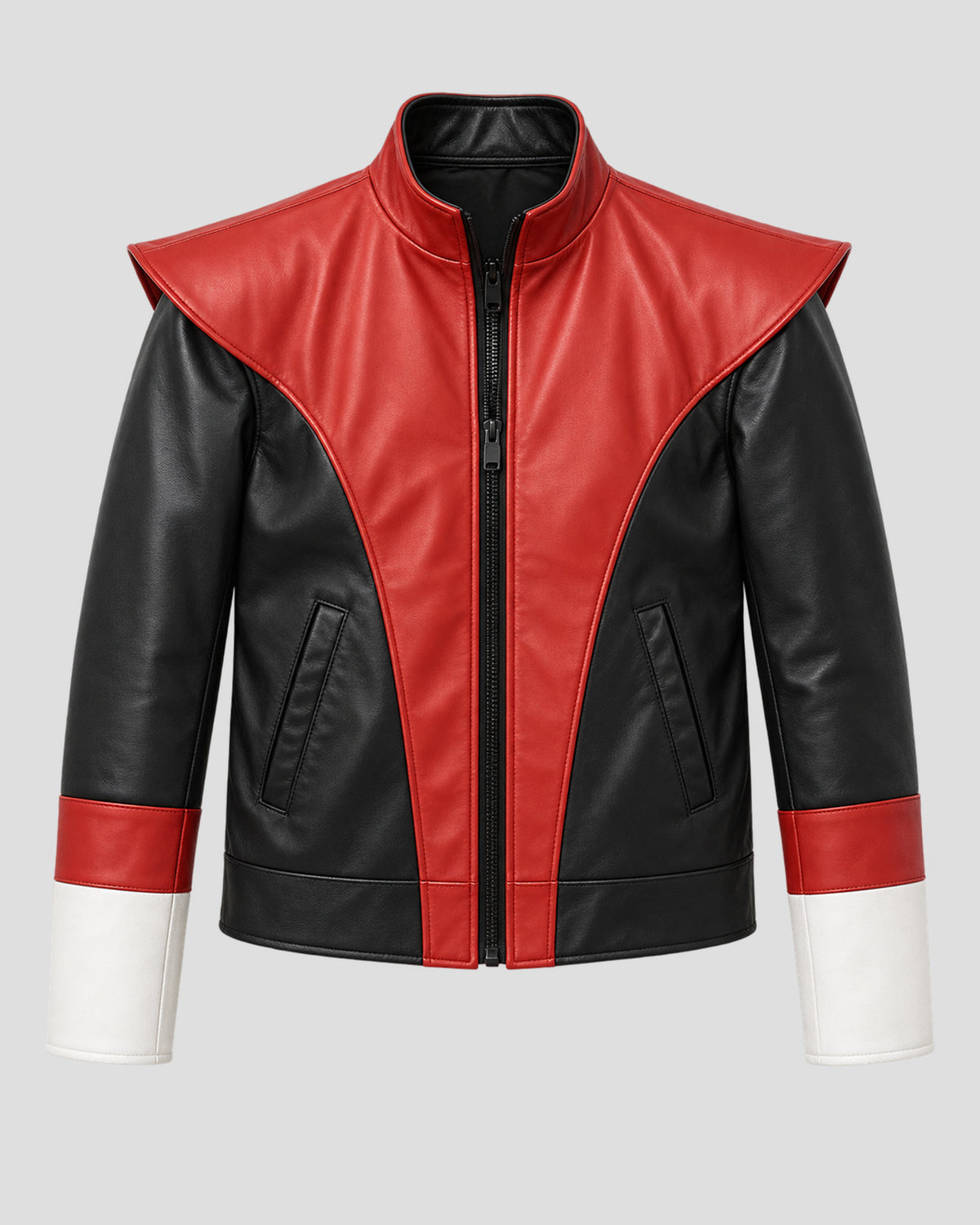 Nightcrawler Halloween Red and Black Leather Jacket