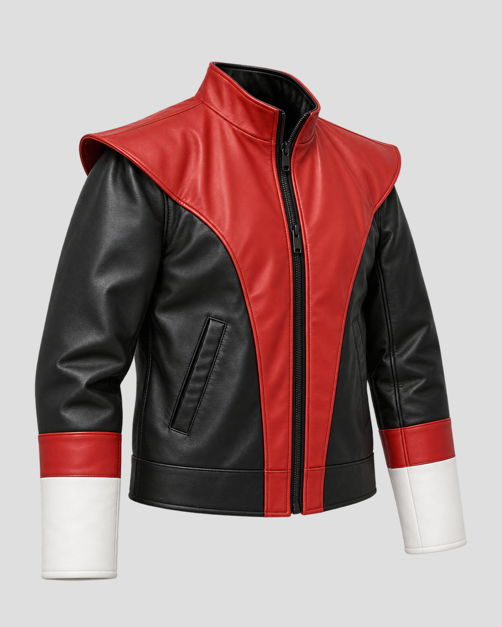 Nightcrawler Halloween Red and Black Leather Jacket