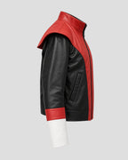 Nightcrawler Halloween Red and Black Leather Jacket