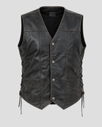 Norman Reedus The Walking Dead Black Leather Vest