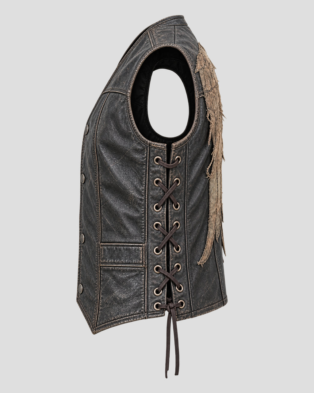Norman Reedus The Walking Dead Black Leather Vest