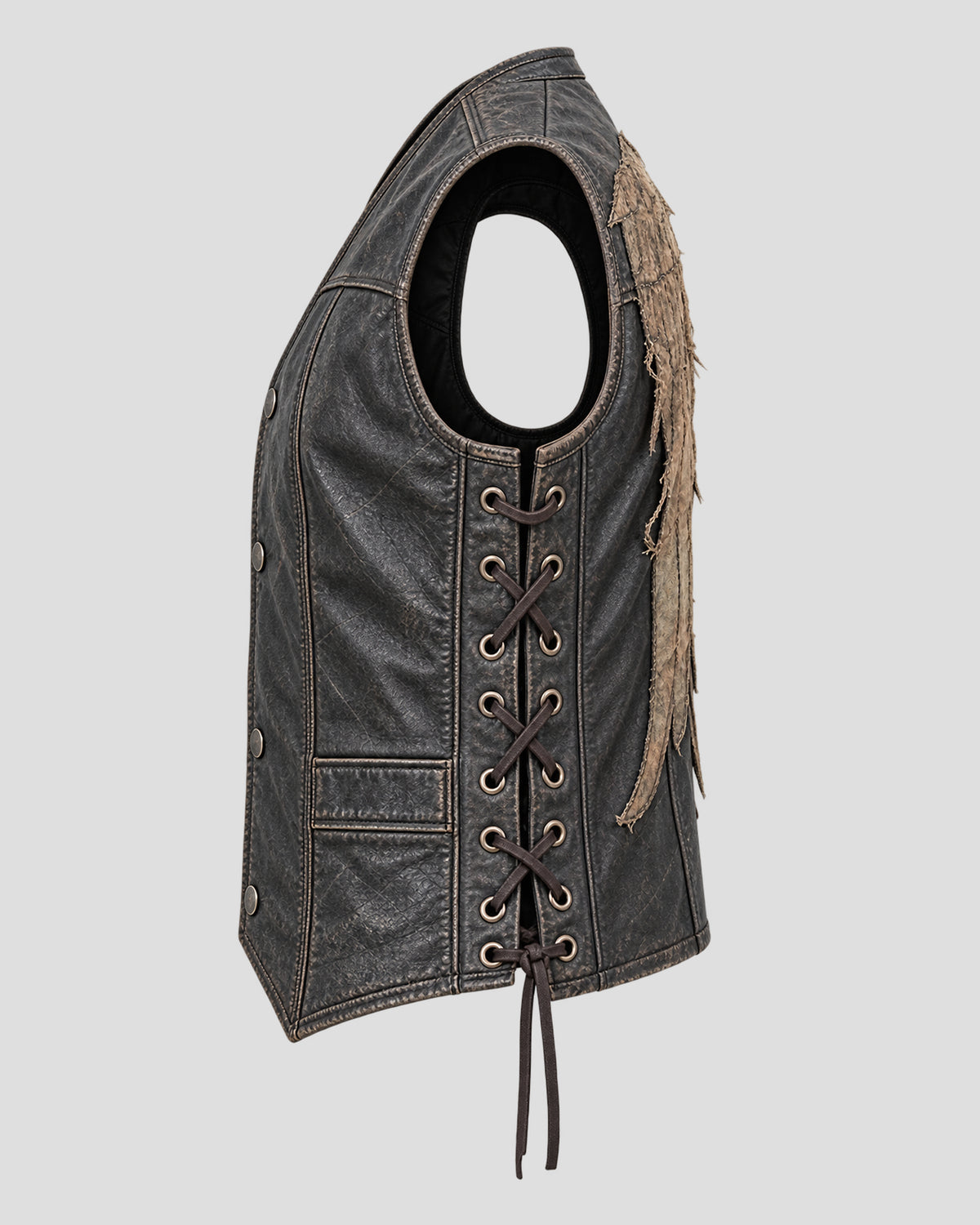 Norman Reedus The Walking Dead Black Leather Vest