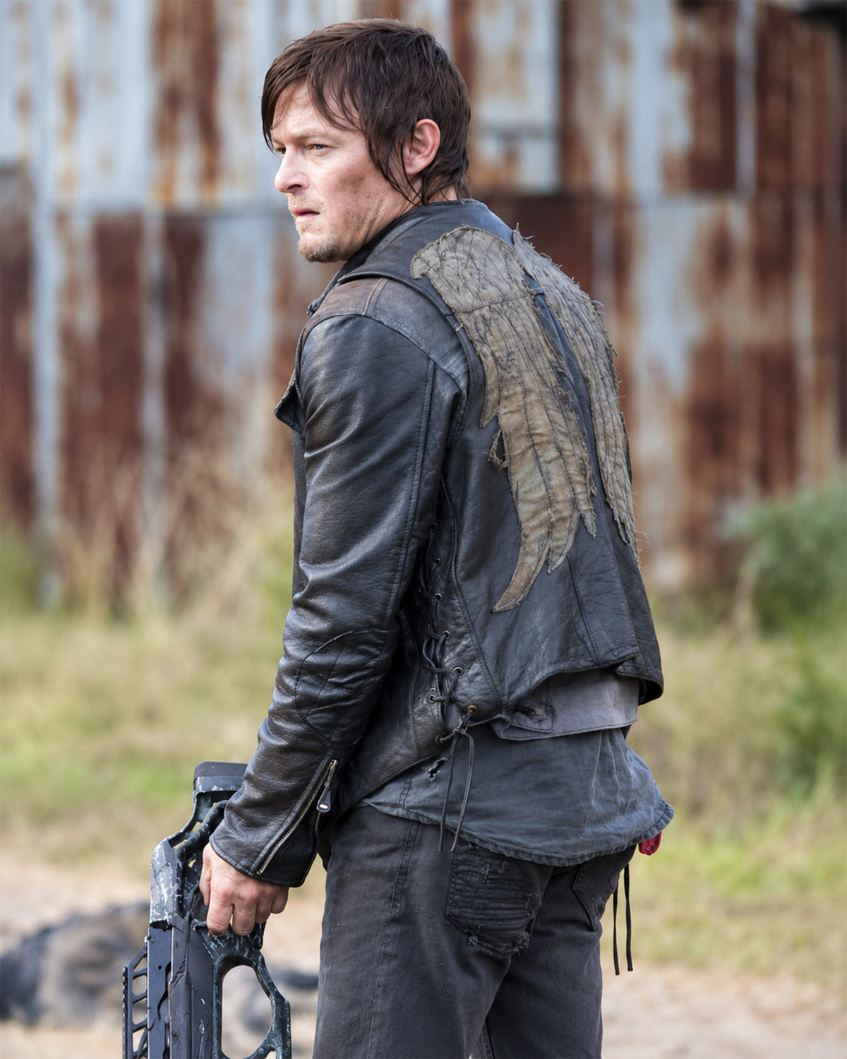 Norman Reedus The Walking Dead Black Leather Vest