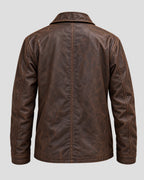 Paul Kaye Small Prophets Brown Leather Jacket