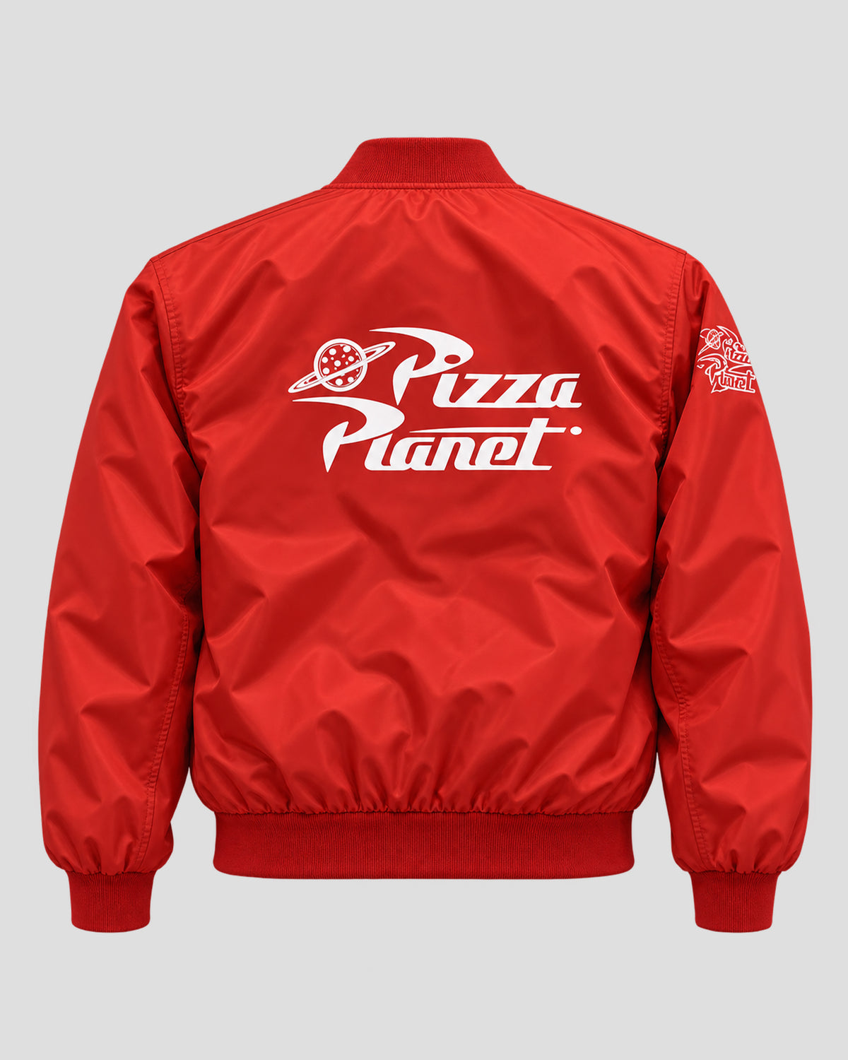 Pizza Planet Red Satin Bomber Jacket