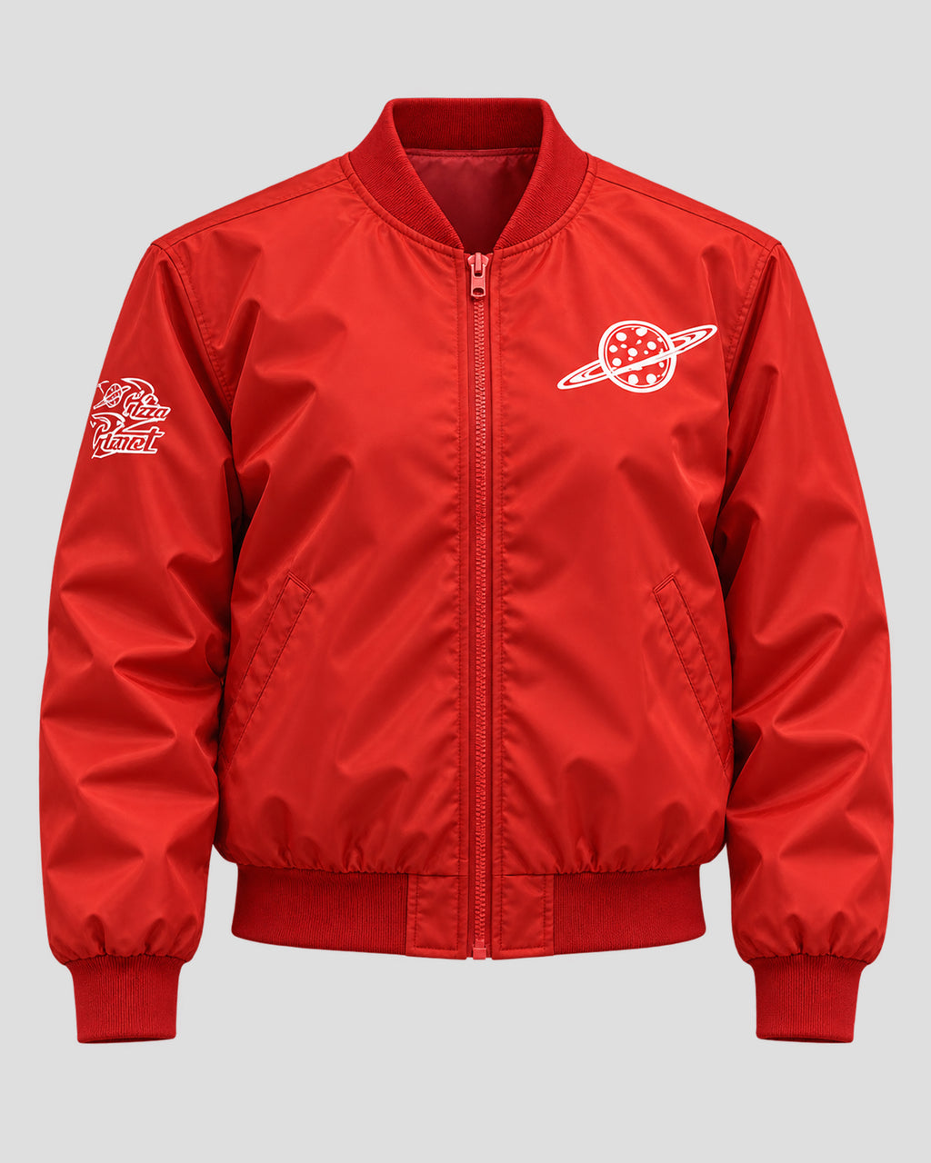 Pizza Planet Red Satin Bomber Jacket