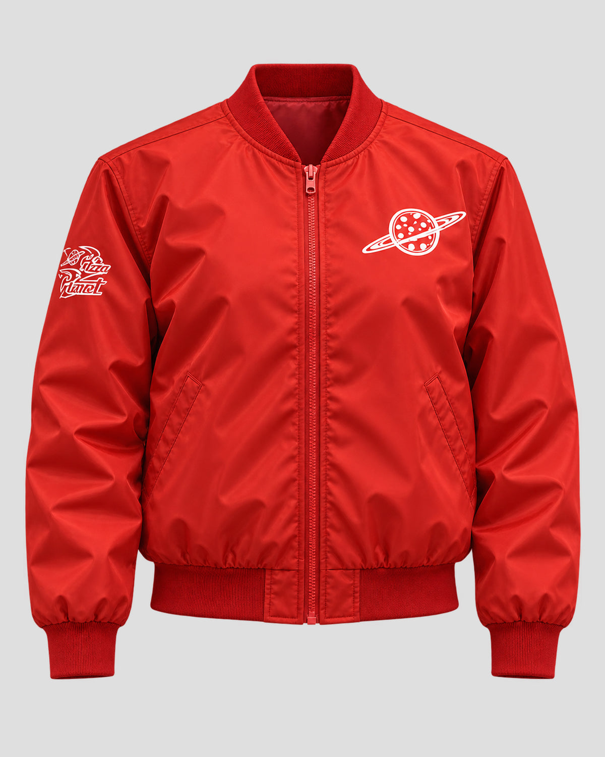 Pizza Planet Red Satin Bomber Jacket