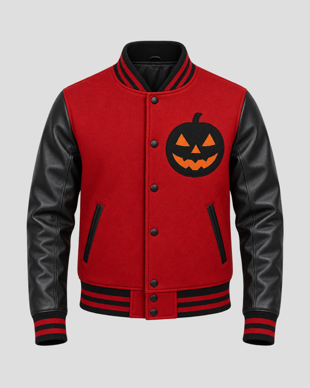 Red and Black Halloween Varsity Jacket