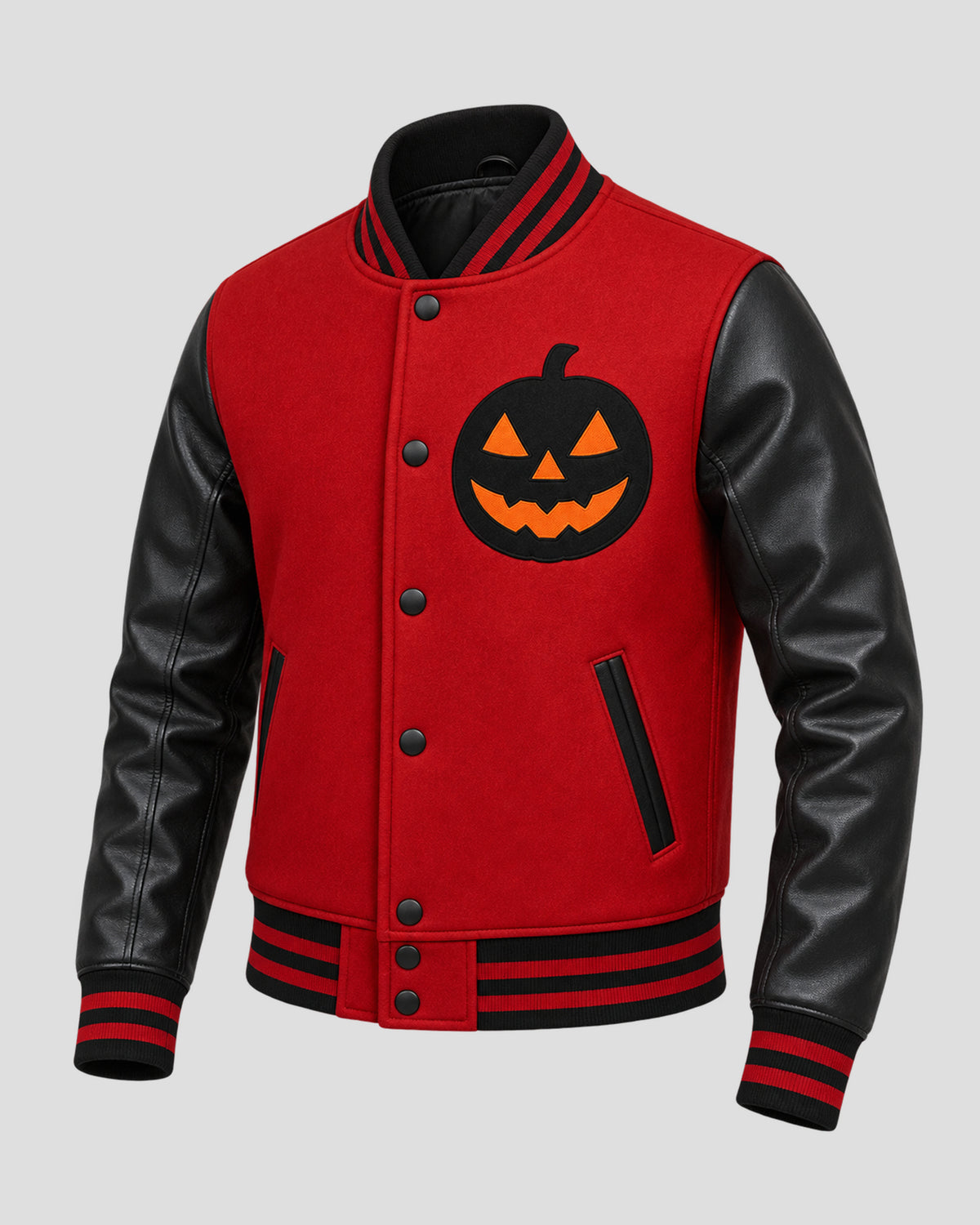 Red and Black Halloween Varsity Jacket
