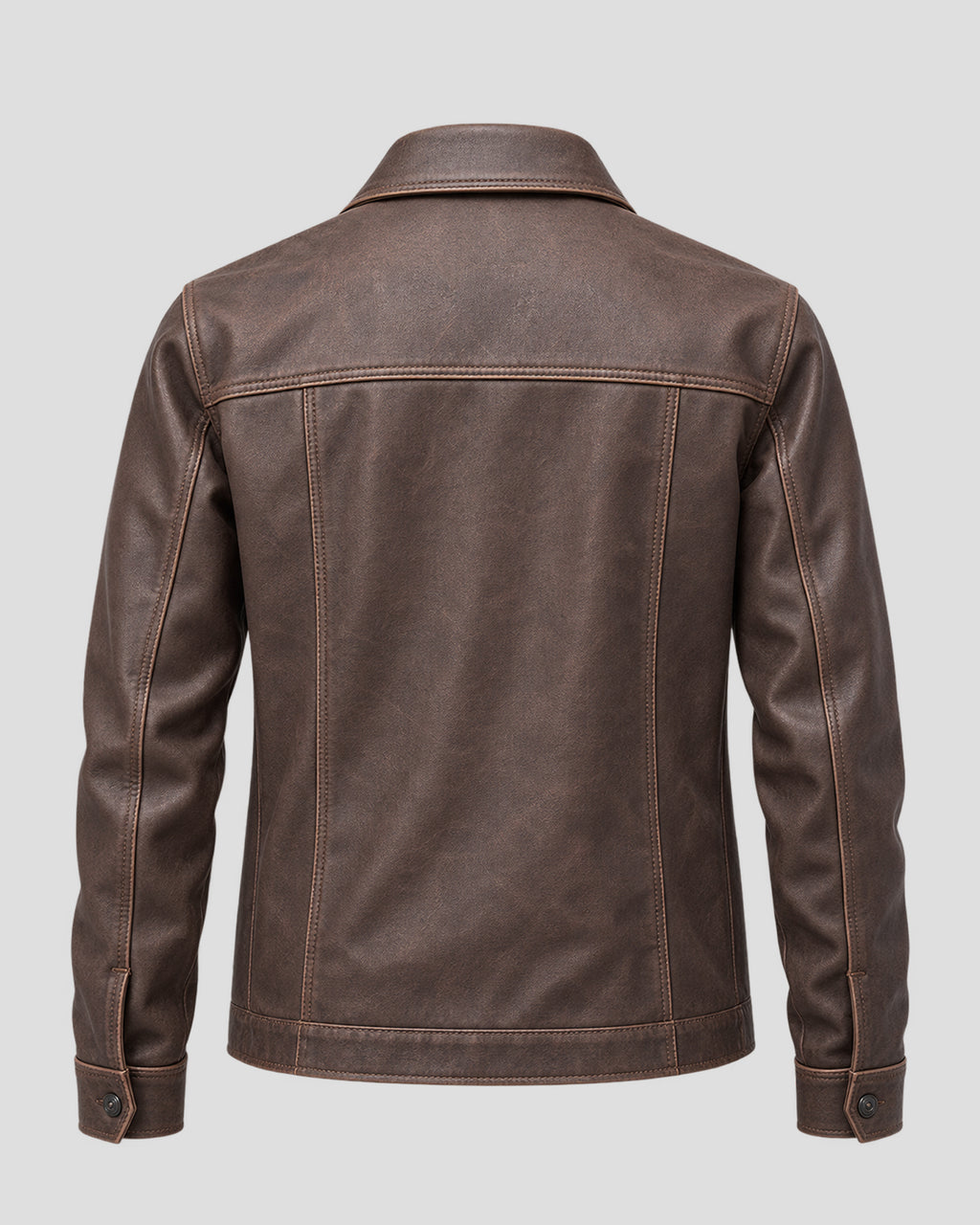 Richard Hawthorne Halloween Brown Trucker Leather Jacket