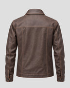 Richard Hawthorne Halloween Brown Trucker Leather Jacket