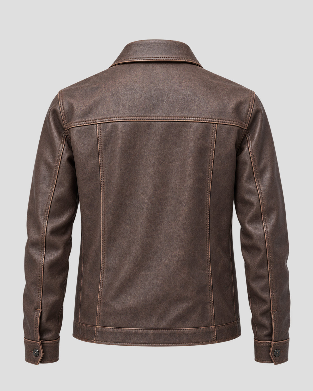 Richard Hawthorne Halloween Brown Trucker Leather Jacket
