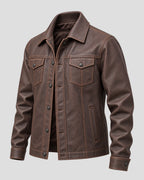 Richard Hawthorne Halloween Brown Trucker Leather Jacket
