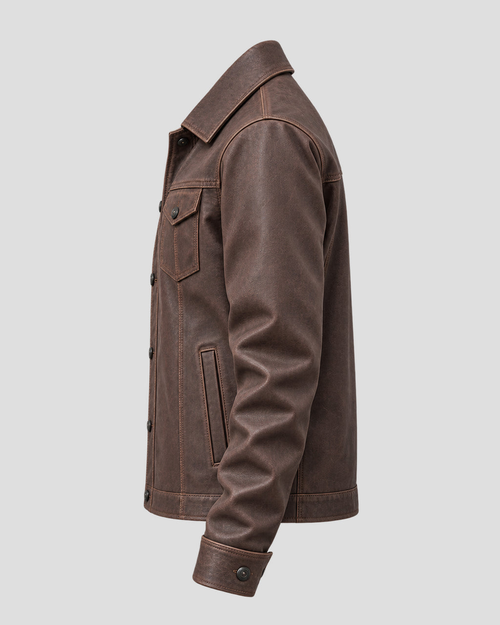 Richard Hawthorne Halloween Brown Trucker Leather Jacket