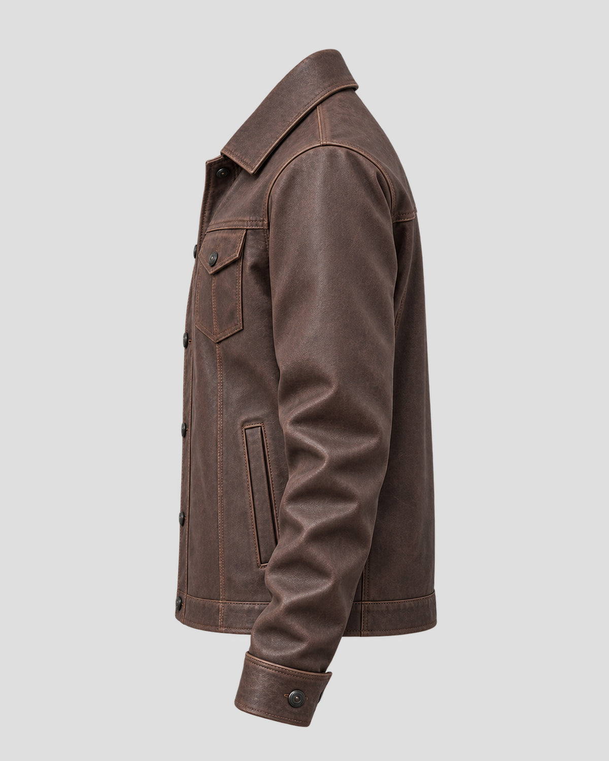 Richard Hawthorne Halloween Brown Trucker Leather Jacket