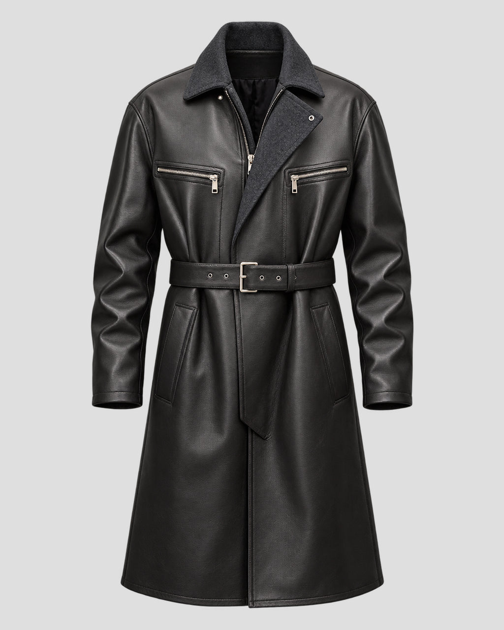 Rivals Alex Hassell Black Leather Coat