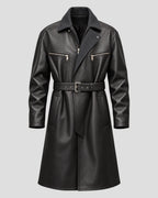 Rivals Alex Hassell Black Leather Coat