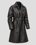 Rivals Alex Hassell Black Leather Coat