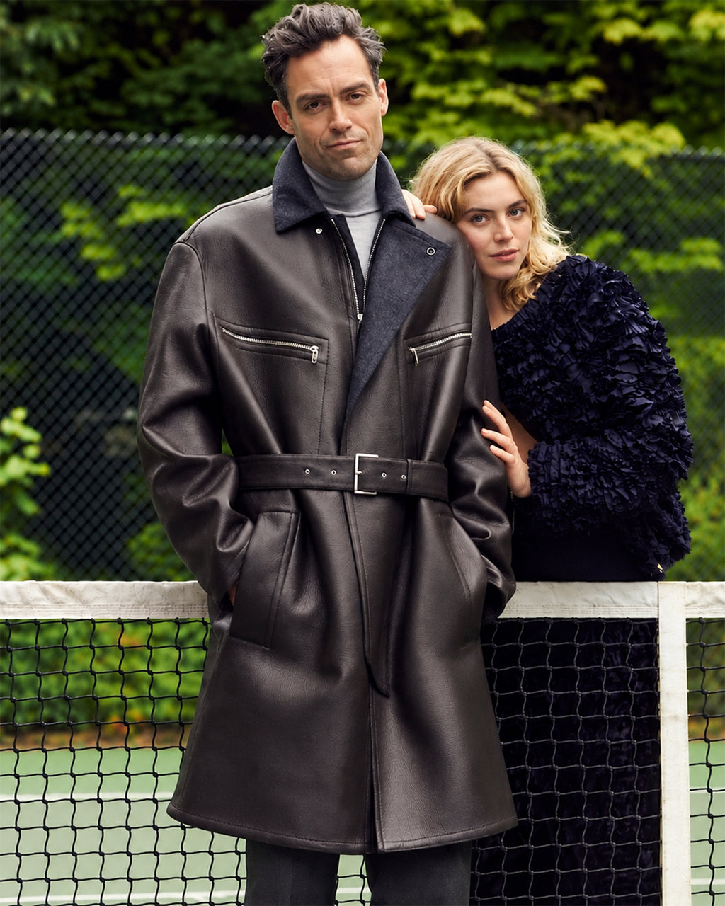 Rivals Alex Hassell Black Leather Coat