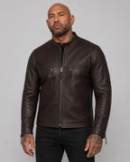 The Wrecking Crew Dave Bautista Brown Leather Jacket