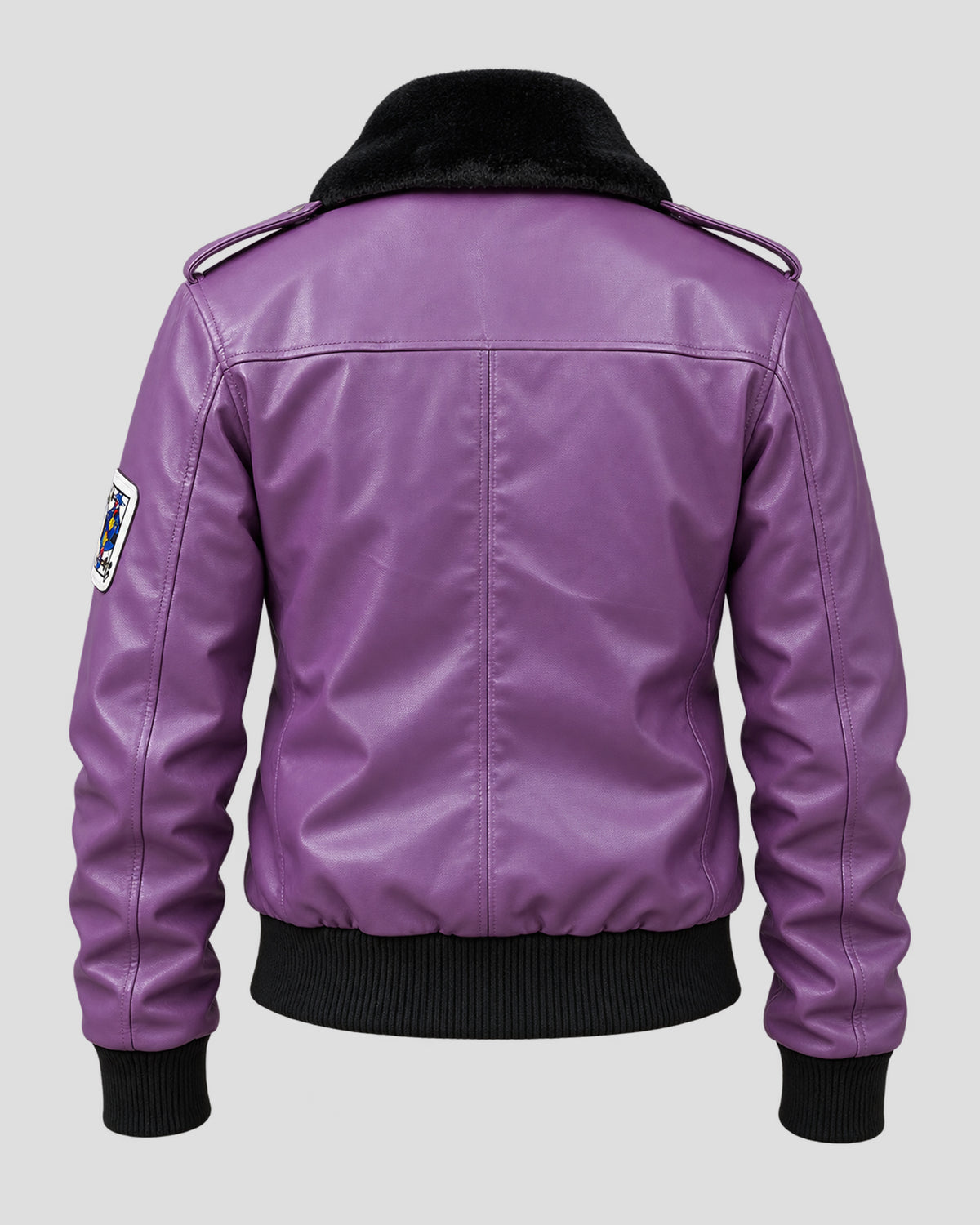 Tracey Walter Batman Purple Bomber Leather Jacket