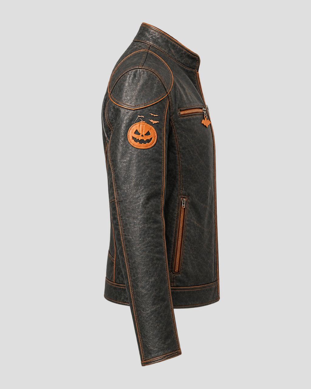 Trick or Treat Halloween Black Leather Jacket