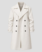 Wuthering Heights Jacob Elordi White Wool Trench Coat