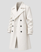 Wuthering Heights Jacob Elordi White Wool Trench Coat