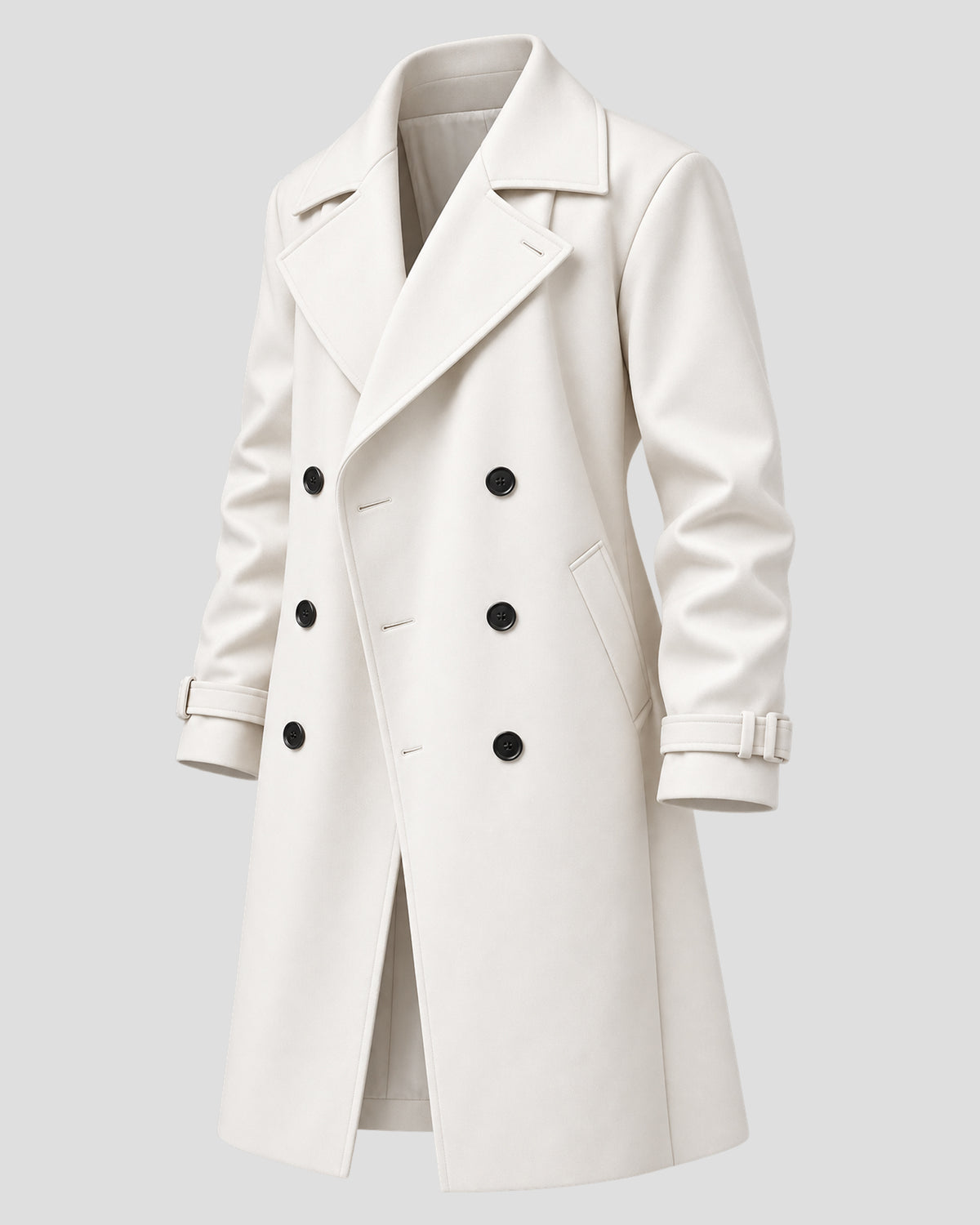 Wuthering Heights Jacob Elordi White Wool Trench Coat