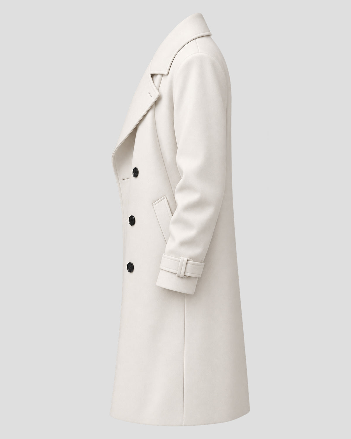 Wuthering Heights Jacob Elordi White Wool Trench Coat